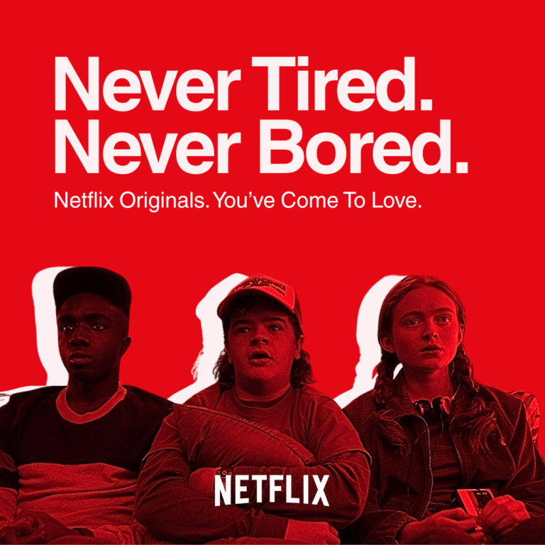 Red and White graphic design snippet of netflix