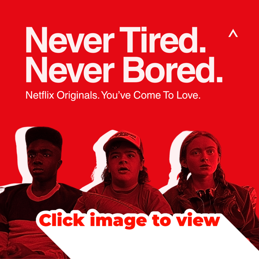 Red and White graphic design snippet of netflix